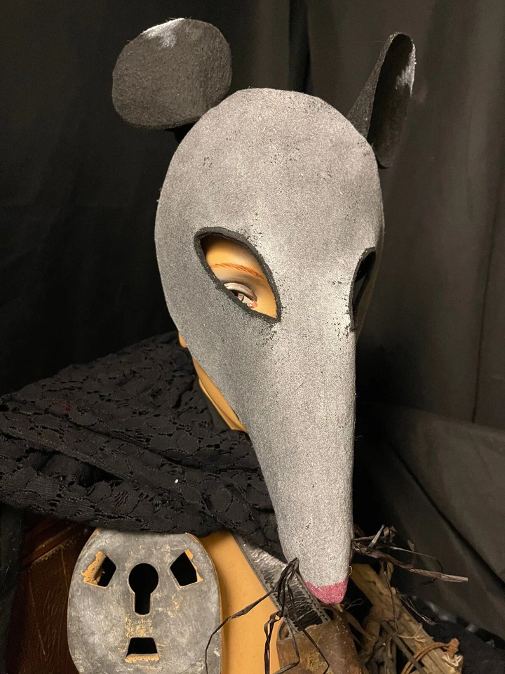 Possum Opossum Masks, Custom Handmade Folk Horror Props, Halloween Party - Image 4 of 4