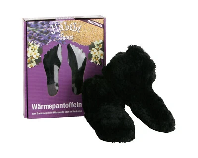 Habibi Plush Shoes, Wärmepantoffeln Schwarz Gr.M, Wärme und Kältetherapie