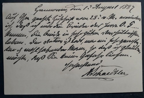 1887 Germany 5Pfg Stamped Postcard cd Hannover to Weener - Picture 2 of 2