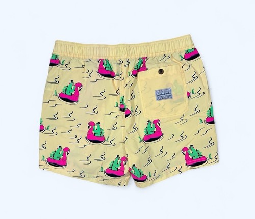 PARTY PANTS River Dino Short Stretch Men's Trunks Yellow NWT LARGE - Picture 5 of 5