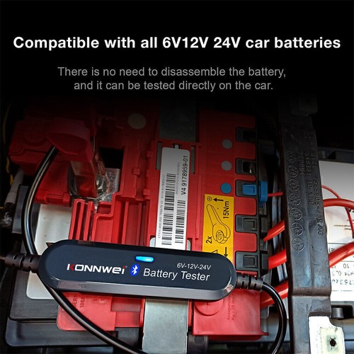 KONNWEI BK200 Analizzatore Batteria Auto Scanner 6V 12V 24V BK200 Nero Bluetooth - Foto 3 di 11