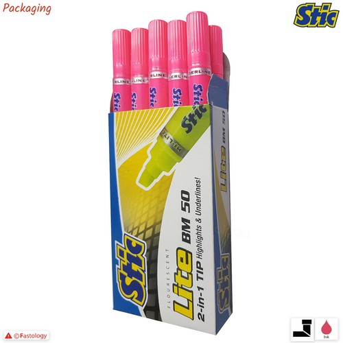 HIGHLIGHTER UNDERLINE Pens Chisel 2-in-1 Tip STIC Lite Fluorescent Marker Pens - Picture 61 of 76