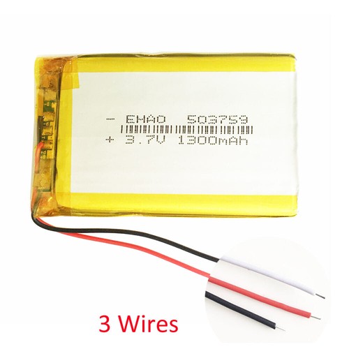 3.7V 1300mAh LiPo Rechargeable Battery 503759 3Pin Plug For GPS PSP Mobile Phone - Picture 6 of 28