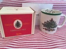 Spode Christmas Tree 9 oz. mug England  NIB  Retail stickers $27. Great Gift