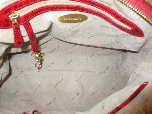 Brahmin Louise Rose RED Satchel Bag with Rose Tassel - Picture 8 of 9