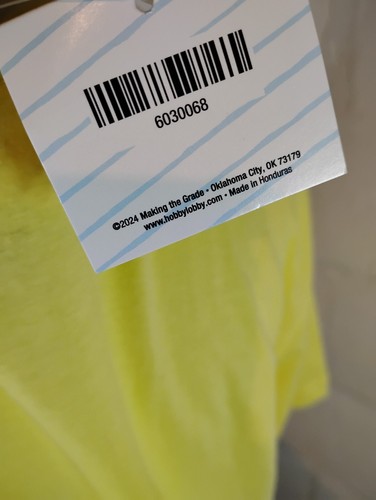 Women's Yellow 'Teacher' Crayon T-Shirt. NWT. Size L - Picture 4 of 4