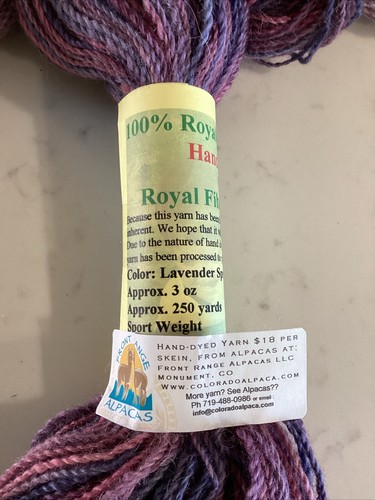 Royal Platinum Alpaca Royal Fiber Spinnery #3-5 Lavender Sprinkles 2 Ply - Picture 3 of 6