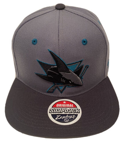 Zephyr NHL San Jose Sharks "Z11 Slate” Flat Bill SnapBack Hat NEW WITH TAGS
