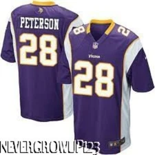 MINNESOTA VIKINGS #28 ADRIAN PETERSON~MENS~ON FIELD JERSEY SHIRT~M~L~XL~XXL~NWT