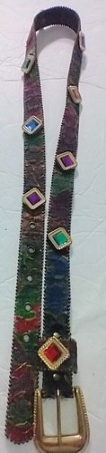 VTG Women's fabric Multicolor tapestry belt Size: ML beaded, glitter, rhinestone - Picture 15 of 21