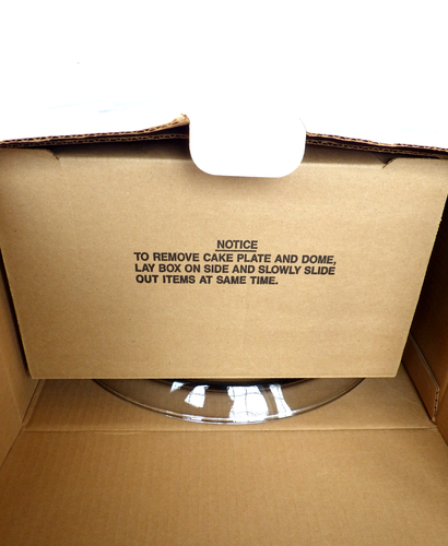 Cake Dome Pedestal 2 Piece Glass Convert to Punch Bowl New in Box 13" Plate - Picture 20 of 22