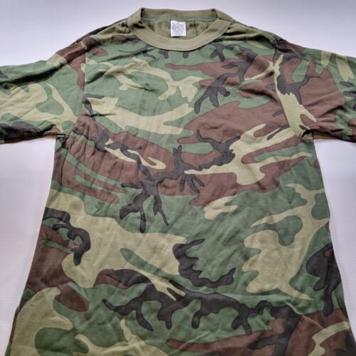 Vintage NOS Kids Sz Small Woodland Camo T Shirt Single Stitch Made In USA - Picture 2 of 5