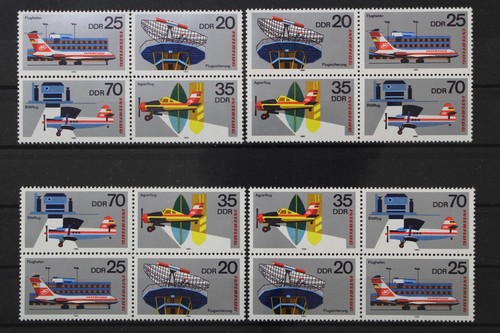 DDR, MiNr. 2516-2519 alle Viererblockkombinationen, postfrisch - 213538