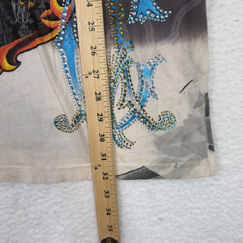 Christian Audigier Men’s 2XL Y2K Tattoo Art Graphic Tee Shirt VTG Ed Hardy Style - Picture 14 of 15