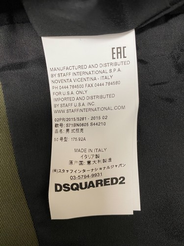 Dsquared2 Men's Military Style Green Blazer Jacket size 40 UK and 50 IT (Large) - Picture 8 of 10