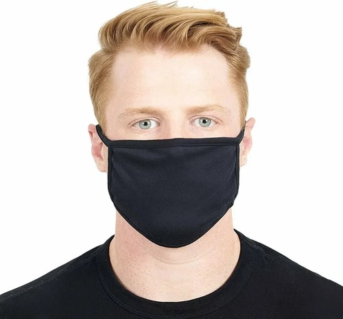 4er-Pack schwarz weiß Baumwolle Gesichtsmasken für Erwachsene - wiederverwendbar waschbar Unisex - Bild 2 von 12