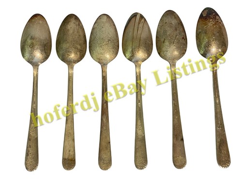 Set of 6 Holmes & Edwards Silverplate Inlaid IS Youth Dessert Teaspoons Flatware - Picture 2 of 5