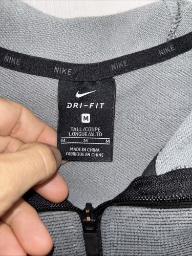 Nike Mens Dri-Fit Training Full Zip Hoodie Grey Sz Medium Tall 860465-068 EUC - Picture 2 of 13