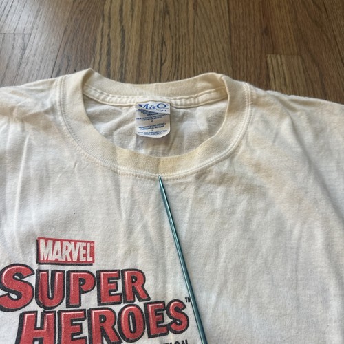 Camicia vintage anni 2000 Marvel Supereroi Esposizione Scienza TG L X-Men Spider-Man - Foto 7 di 13