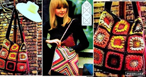 Granny square 2 tote shoulder bags crochet patterns copy 4 ply