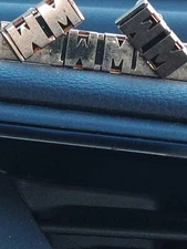 Vintage Swank Goldstone Tie Clip Cufflinks Set Initials WM classy