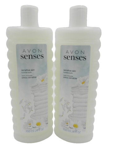 Avon Senses Bubble Bath: SENSITIVE SKIN, LOT of 2, (24 oz. Each), New, Sealed