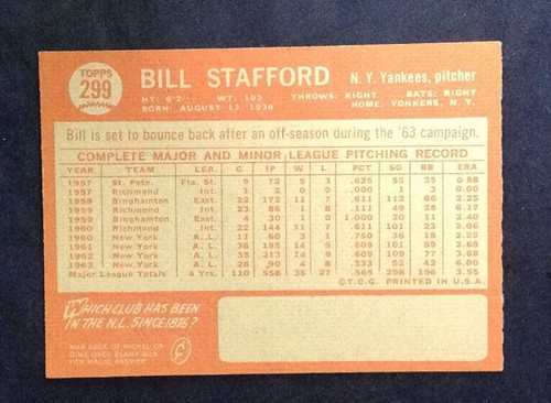 1964 Topps Pick a Card Complete your VG-NM-MT 152-337 UPDATED 11/24 - Picture 255 of 304