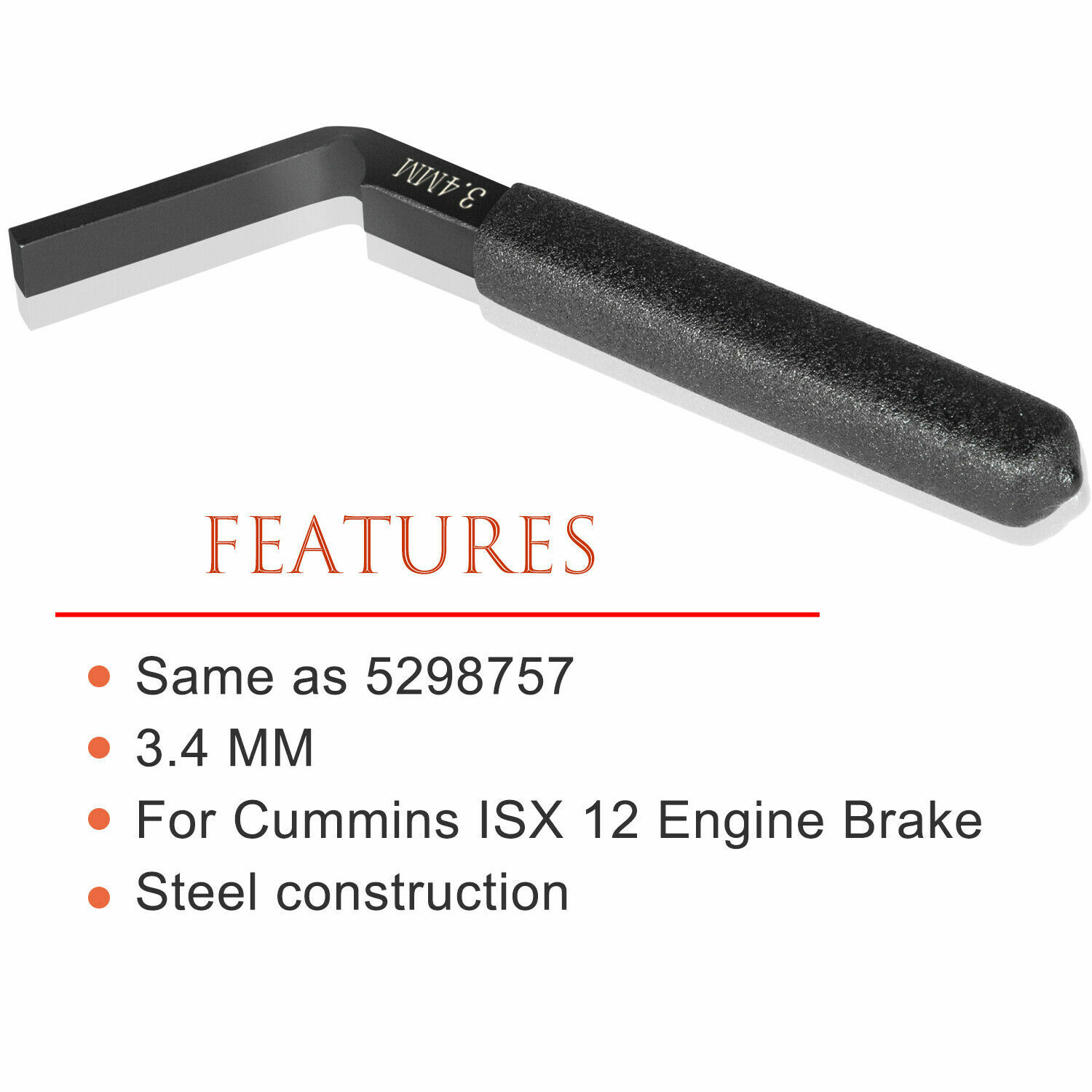 For Cummins ISX 12 Engine Brake Adjustment Tool 3.4 MM 5298757 Jake