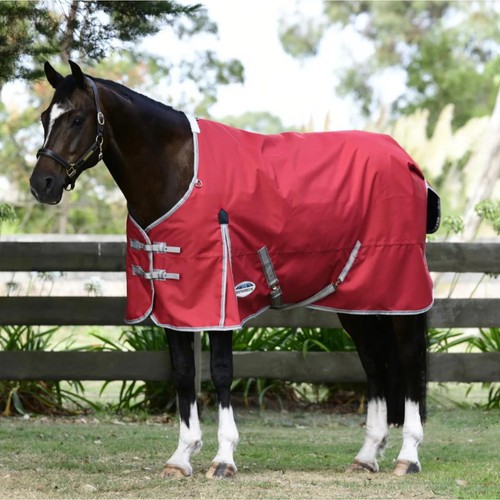 WeatherBeeta ComFiTec Classic Standard Neck Lite Plus 50g Rug - Red/Silver - Afbeelding 1 van 8