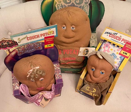 1987 Couch Potatoes Plush set of 3~ Robert Armstrong~Coleco New in boxes Vintage - Picture 3 of 11