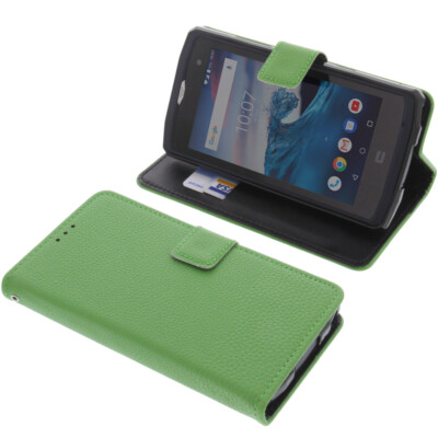 Tasche für CrossCall Core X3 Book-Style Schutz Hülle Handytasche Buch Grün