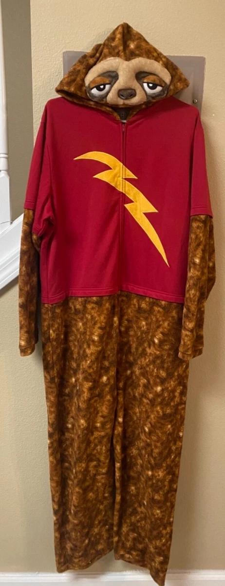 FLASH Sleepy SLOTH pajamas costume Men s XL full zip one piece