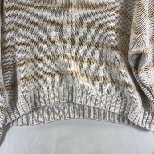 American Eagle White/Beige Striped V-Neck Cropped Sweater Women's Size Small - Picture 11 of 15