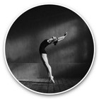 2 x Vinyl Stickers 20cm (bw) - Professional Female Ballet Dancer  #37629