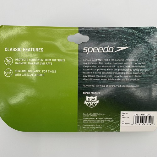 Speedo Kids Black Goggles, Classic, Ages 3-8 New Smoke Ice UV Protection  - Bild 4 von 5