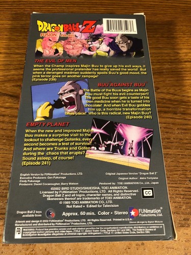 Dragonball Z Fusion Evil Buu VHS Used Movie VCR Video Tape Cartoon Anime 704400035036 | eBay Dragonball Z Fusion Evil Buu VHS Used Movie VCR Video Tape Cartoon Anime 704400035036 | eBay