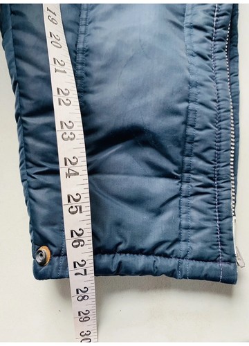 Vintage Sears Woman L 16-18 Snowmobile Suit Coveralls Retro Hood Navy Zip Legs - Picture 18 of 23