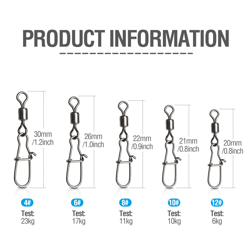 Fishing Connector Set For Crankbait Wobbler Lure Rolling Swivel Pin