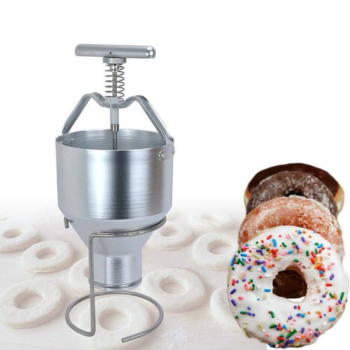Manual Donut Depositor Medu Vada Dropper Plunger Dough Batter Dispenser Hopper - 第 1/8 張圖片