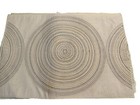 8 VTG Modernist Linen Cotton Placemats Embroidered Circles 18x12 Table Top Decor