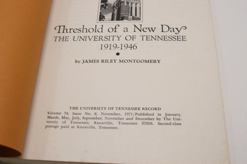 Schwelle eines neuen Tages Universität Tennessee Geschichtsbuch Aufzeichnung 1919-1946 Inform - Bild 3 von 8