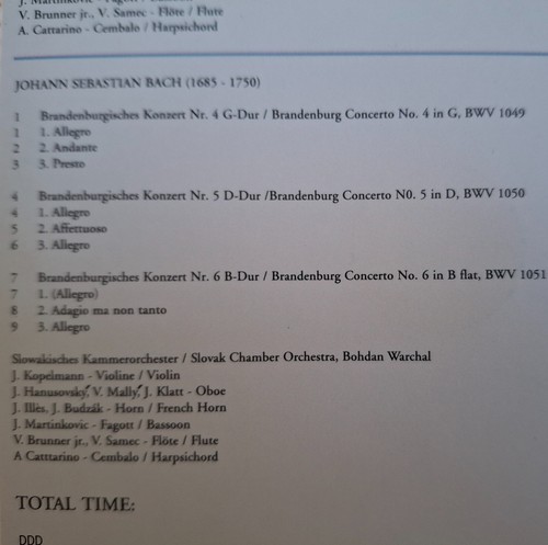 Johann Sebastian Bach - Brandenburg Concertos 4-6 1998 Europe 9 Track CD EX - Bild 3 von 3