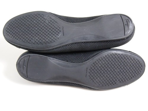 Ferragamo Bow Ballet Flats Black Suede Perforated Womens Shoe Size EU 36 US 6 C - Picture 8 of 9