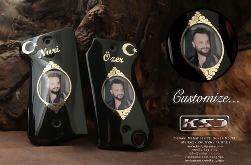 KSD Marke Astra Mod 4000 kompatible schwarze Acrylgriffe - Bild 2 von 2