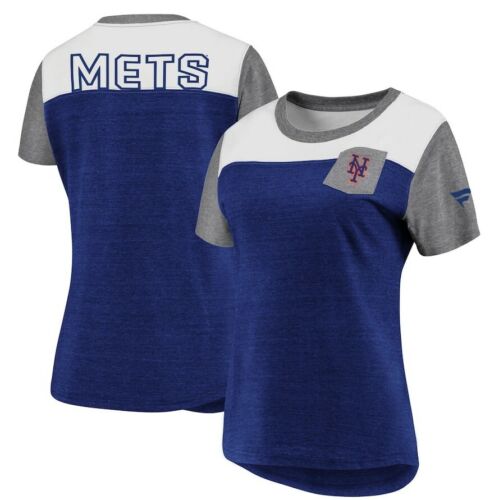 New York Mets Women's Fanatics Heathered Royal Gray Iconic Tri Blend T-Shirt L