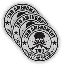 2nd Amendment Hard Hat Stickers | Welding Motorcycle USA Helmet Decals | 3-pack