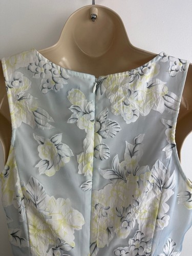 Vestido Coast azul claro con estampado floral blanco amarillo para mujer talla UK 12 - Imagen 5 de 12