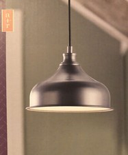 allen + roth Steel / Gray Metal Industrial Dome Swag Pendant Light #1237441
