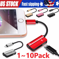 3.5mm Headphone Jack AUX Splitter Adapter and Charger For iPhone12 11 XS X 8 lot