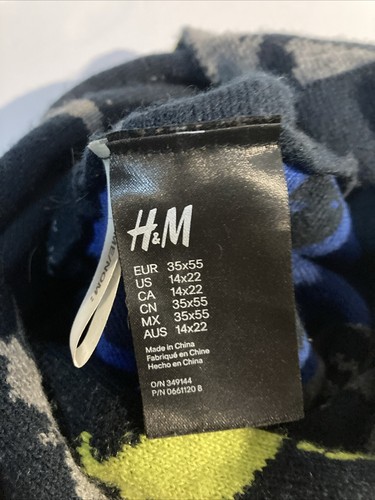 H&M Kids Gray Stripe Colorblock Neck Scarf Wrap Gait or 14x22 - Picture 3 of 3